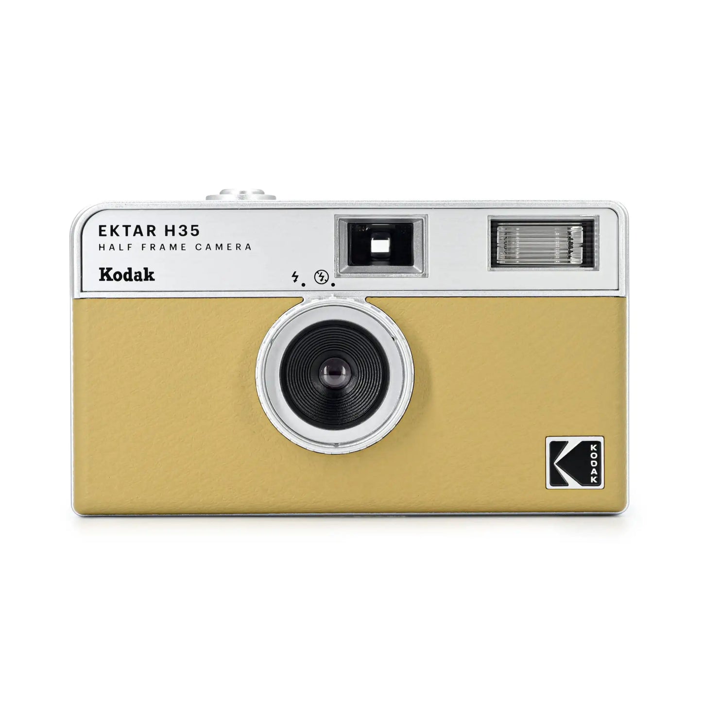 Kodak Ektar H35 half-frame camera on a white background