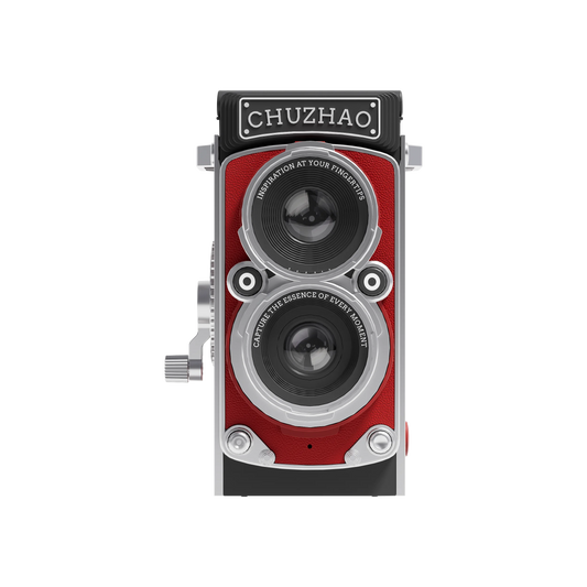 Vintage-style camera with 'CHUZHAO' branding on a white background