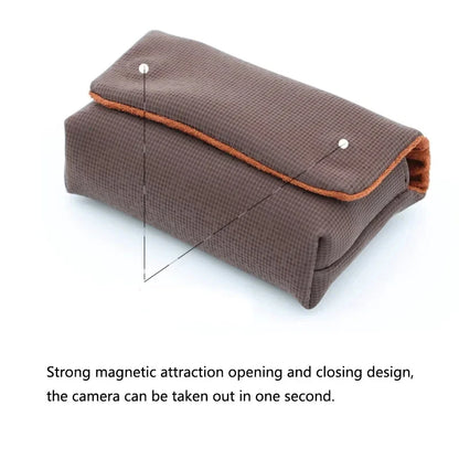 Leather Magnetic Camera Pouch