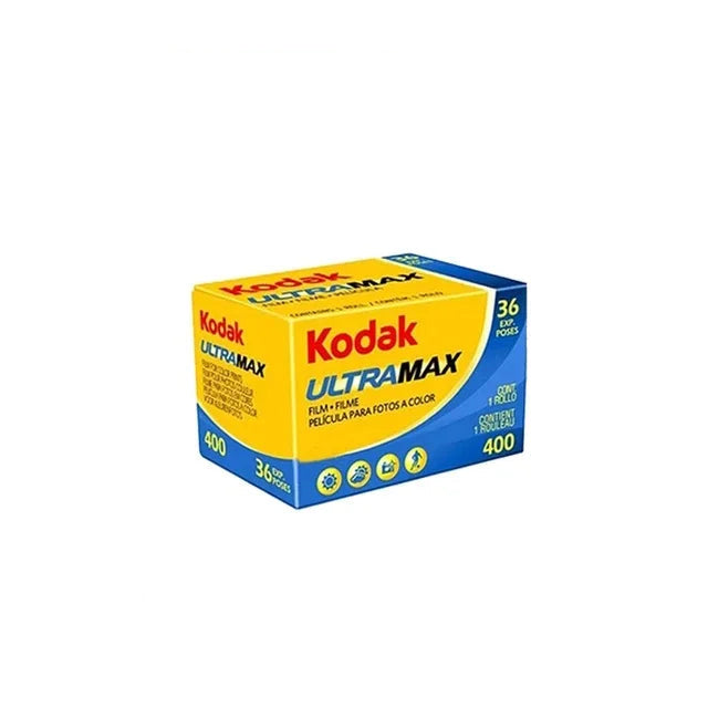 Kodak Ultramax 400 film packaging on a white background